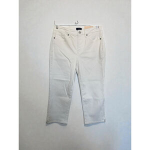 NYDJ Slimming Harper Crop Straight Leg Jeans 6 Women White New With Tags Read